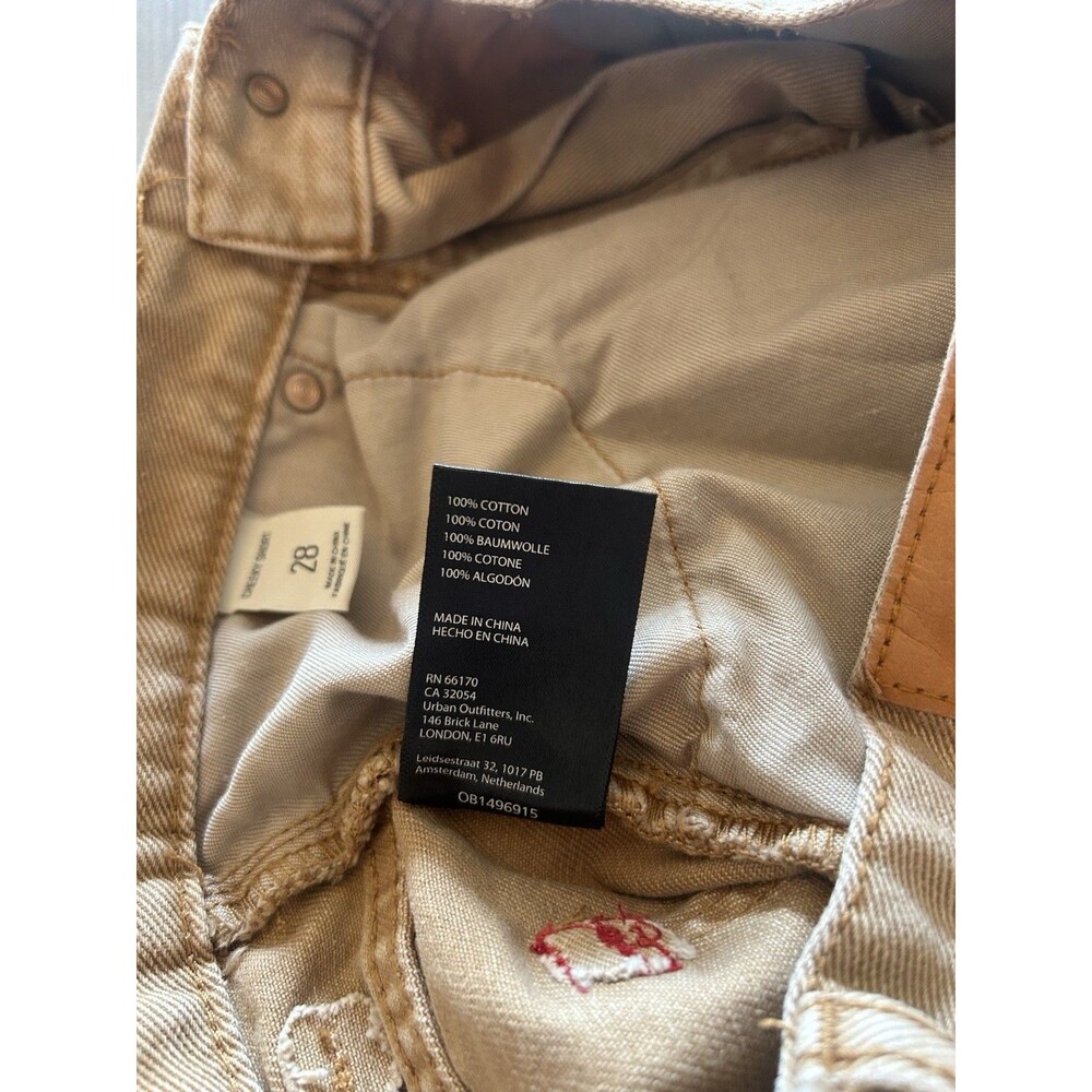 BDG Urban Outfitters Cheeky Denim Shorts Tan Festival Distressed Raw Hem 28 - Picture 8 of 8